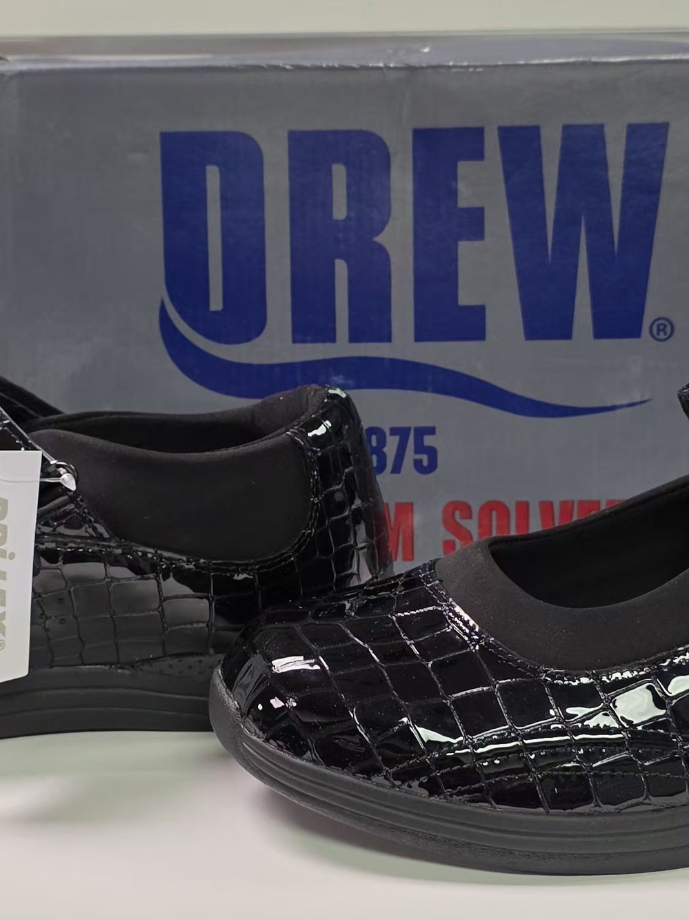 Drew Women's Black Patent Comfort Slip-On Shoe